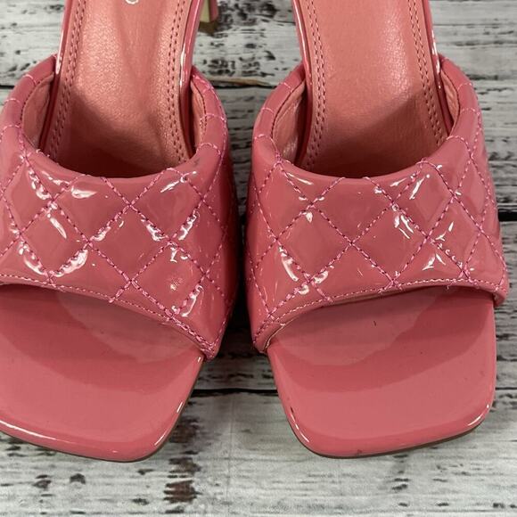 Shoe Land Heels Pumps Mules Shoes size 8.5 Quilted Pink Patent Wedding Church - Picture 6 of 16